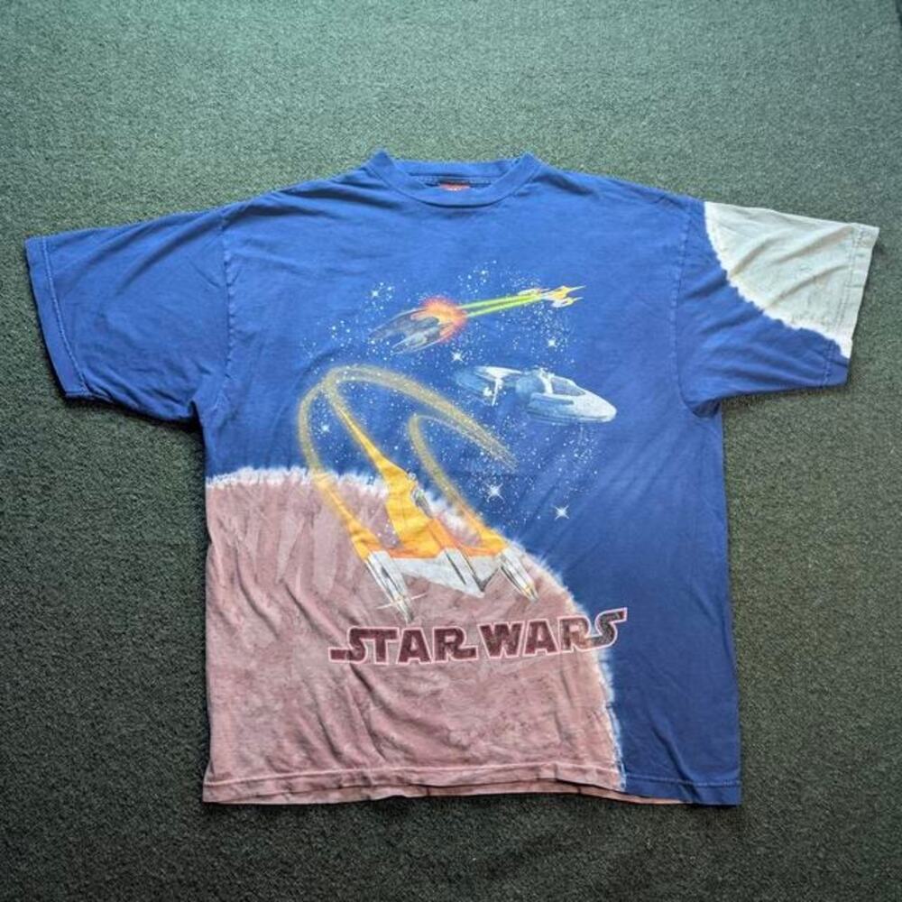 VINTAGE Star Wars Naboo Starfighter Tie Dye T-Shirt Episode